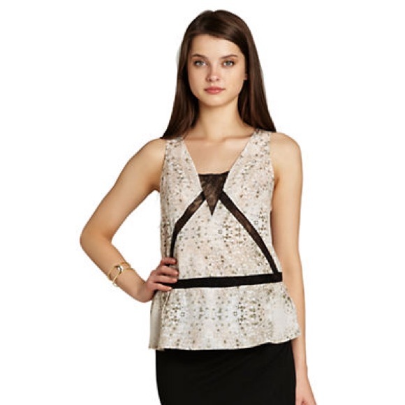 BCBGeneration Tops - BCBGeneration Lace Contrast Tank Top
